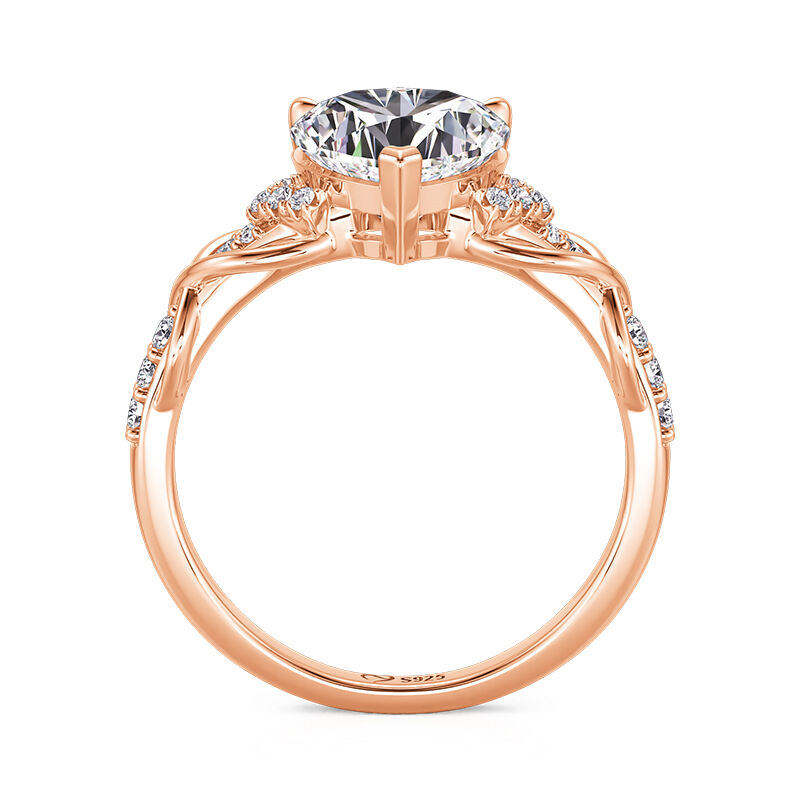 Jeulia Anillo de Compromiso Corazón Infinito de Amor con Piedras Laterales