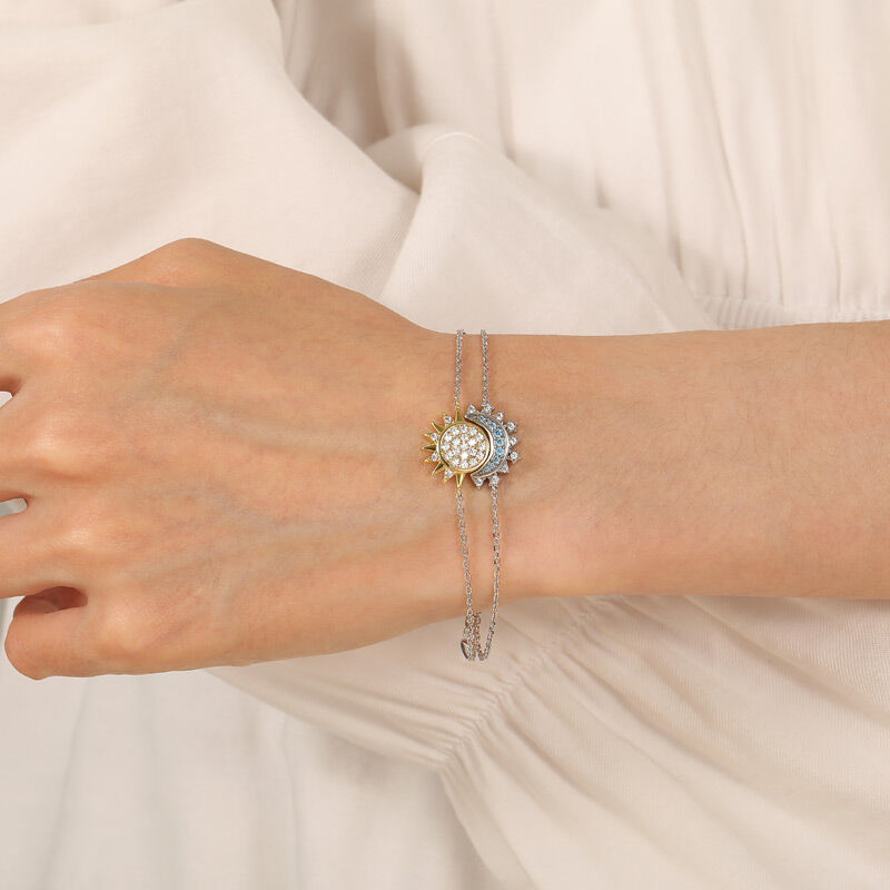 Jeulia Sole e Luna Bracciali Sovrapponibili