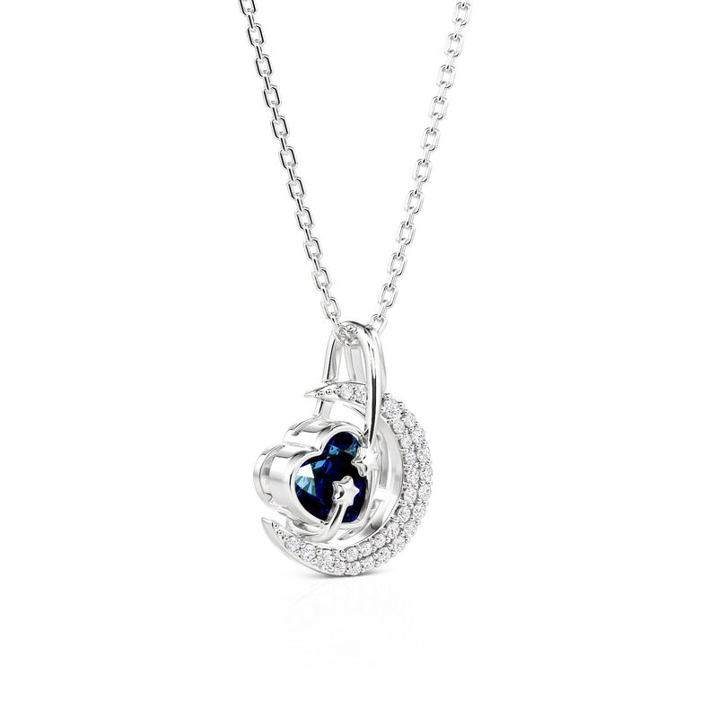 Jeulia Hug Me Colgante Corazón Personalizado Piedra de Nacimiento Luna y Estrellas