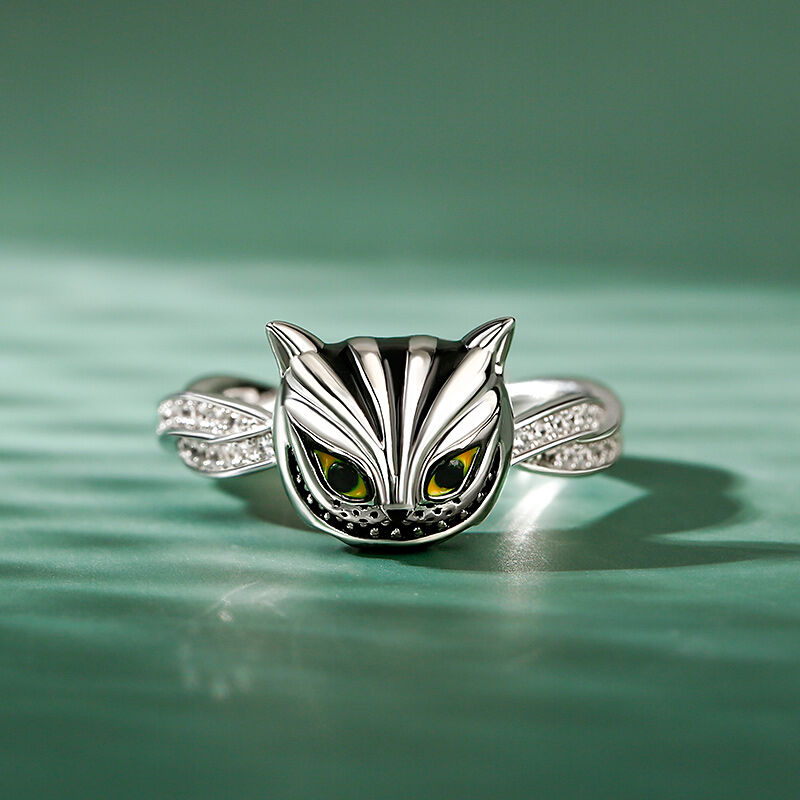 Jeulia "Appear and Disappear at Will" Cat Sterling Silver Rotating Ring