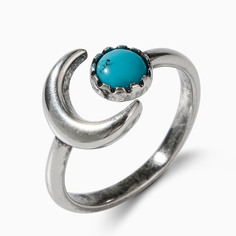 Jeulia "Half Moon" Turquoise Sterling Silver Ring