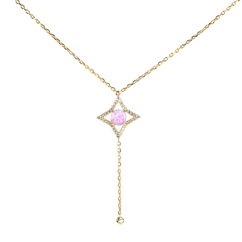 Jeulia North Star Opal Necklace