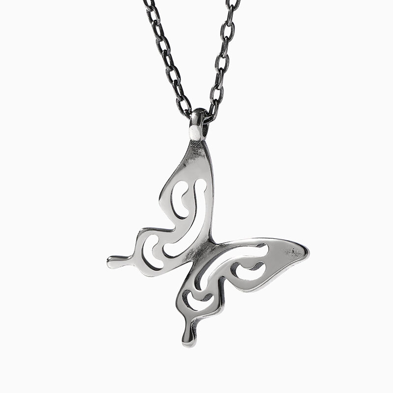Jeulia "Fliegender Schmetterling" Sterling Silber Halskette