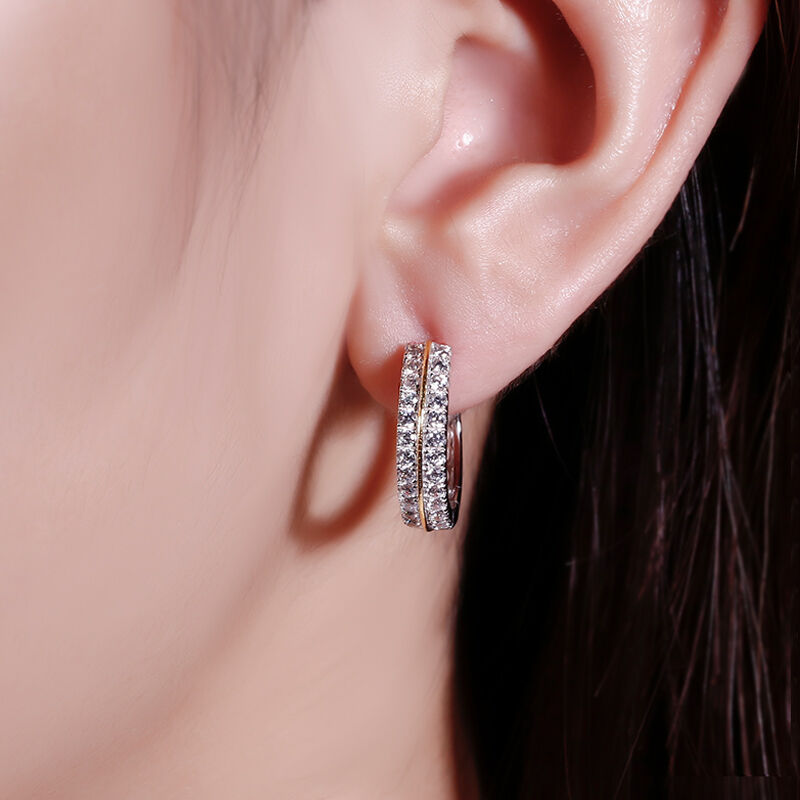 Jeulia Classic Sterling Silver Hoop Earrings