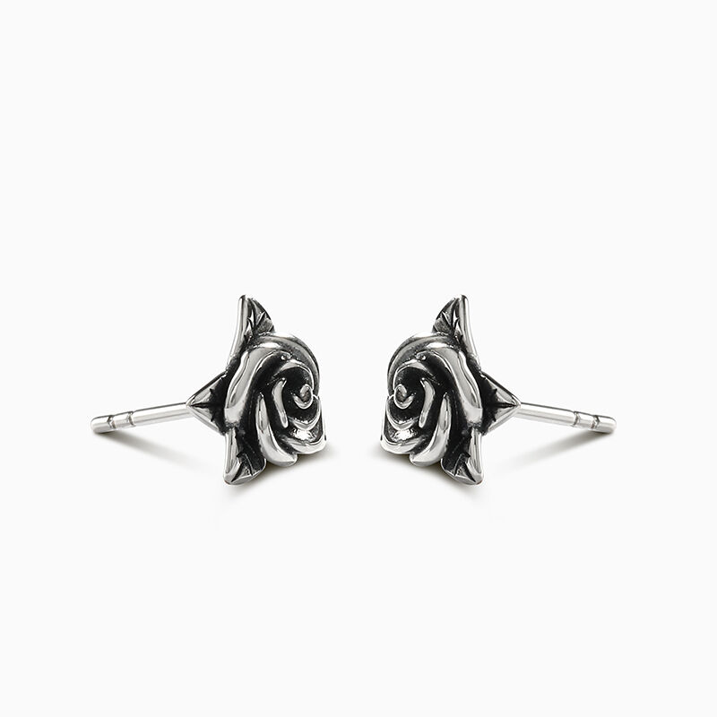 Jeulia "Rose Flower" Sterling Silver Earrings