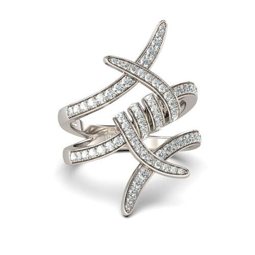 Jeulia Entangled Sterling Silver Cocktail Ring