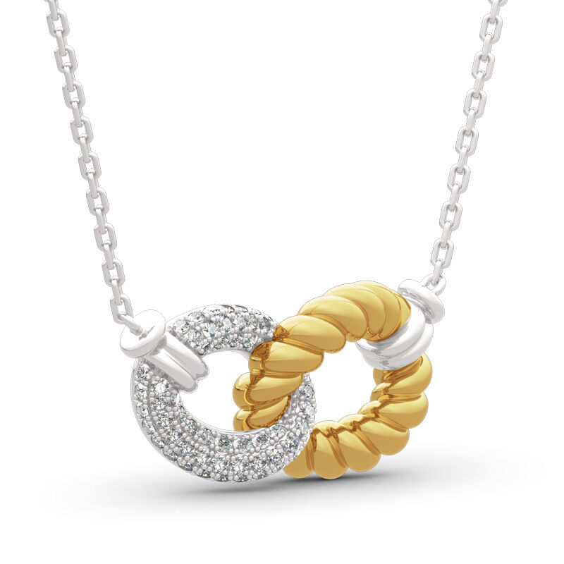 Jeulia Love Knot Design Sterling Silver Halsband