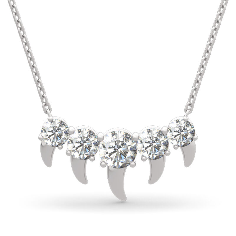 Jeulia Spike Design Round Cut Sterling Silver Jewelry Set