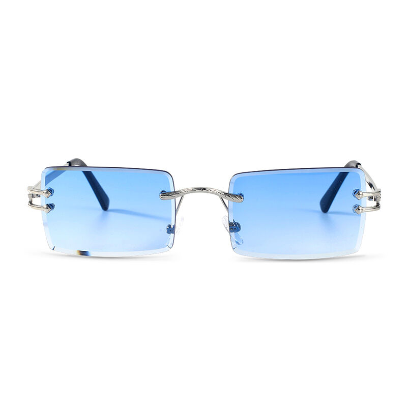 Jeulia "Hue Fantasy" Rechteck Blauer Farbverlauf Randlose Unisex-Sonnenbrille