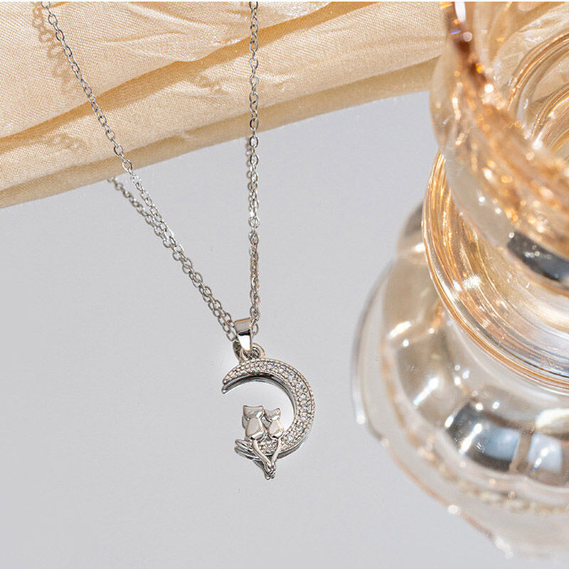 Jeulia Collier Mode Chat et Lune Argent Sterling