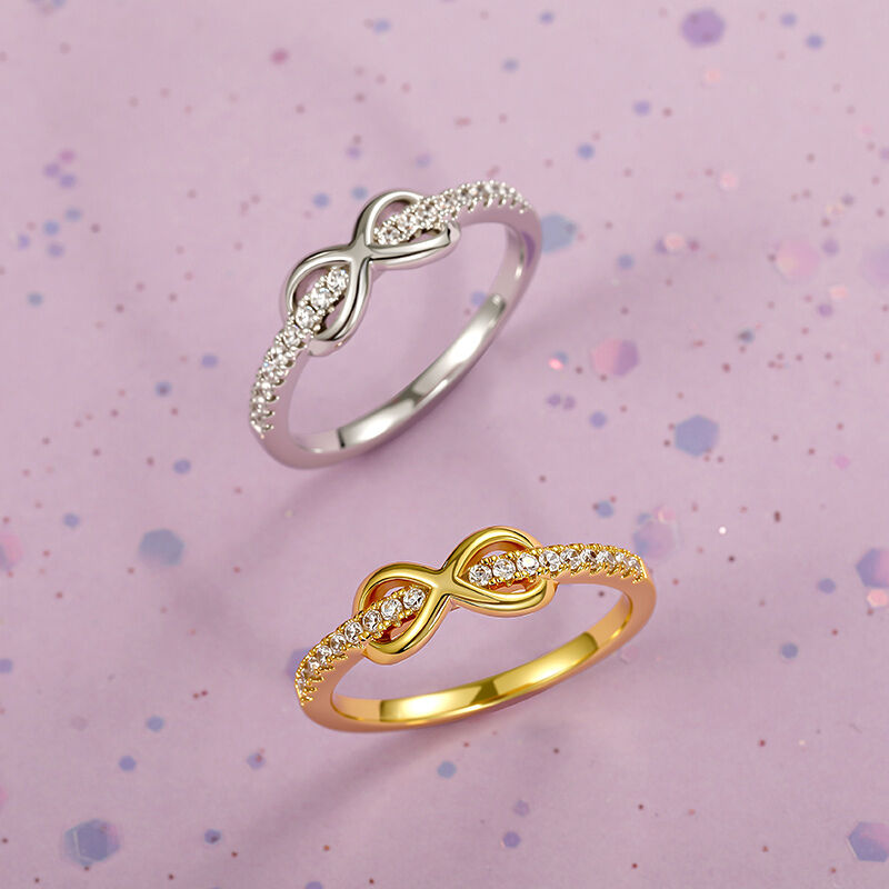 Jeulia Anillo de Eternidad Infinito Minimalista Personalizado para Mujeres