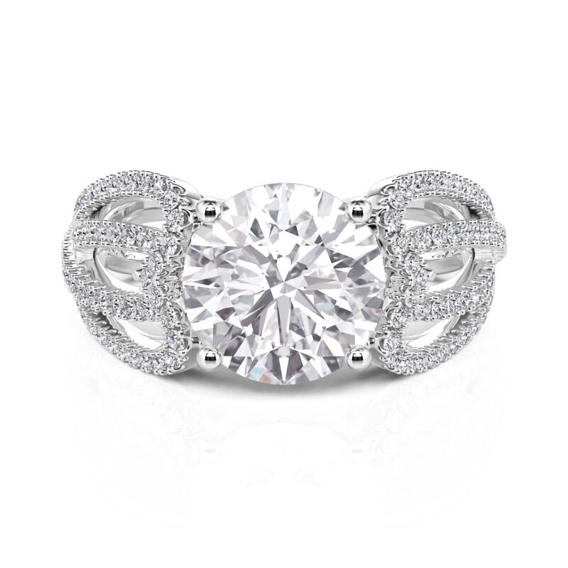 Jeulia Intertwined Round Engagement Ring Sterling Silver