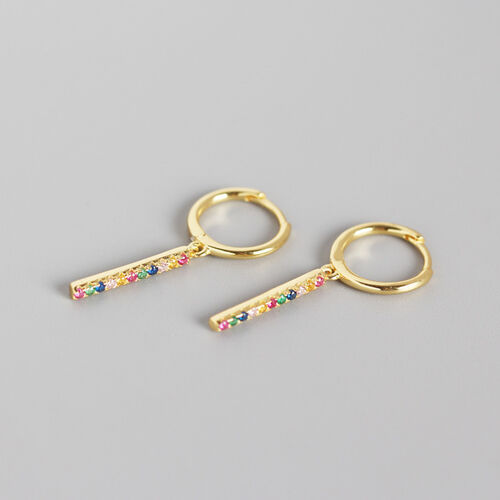 Jeulia "Over the Rainbow" Gold Tone Sterling Silver Earrings
