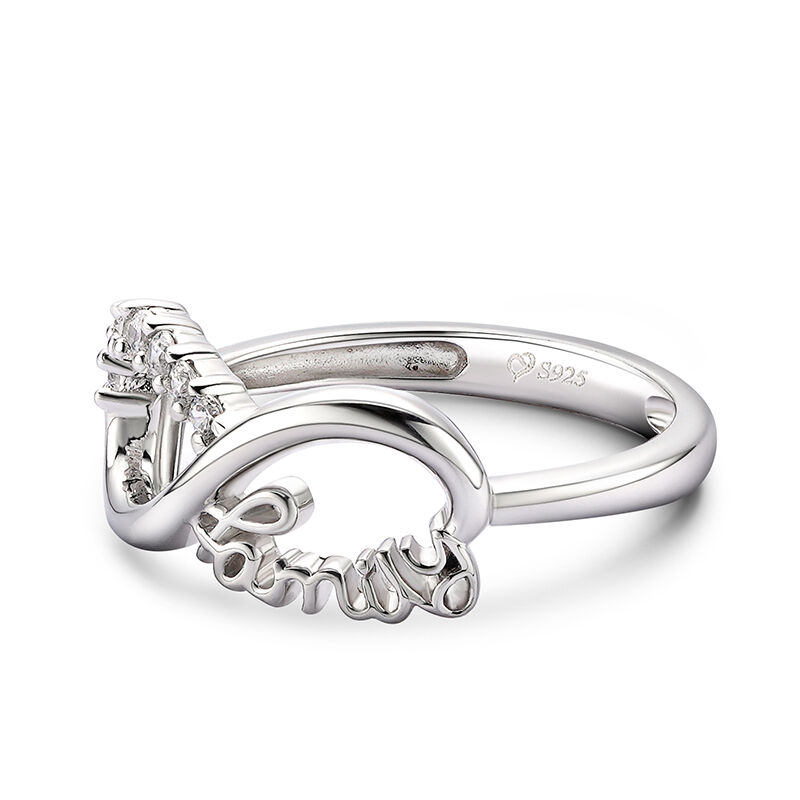 Jeulia "Family" Infinity Design Round Cut Sterling Silver Ring
