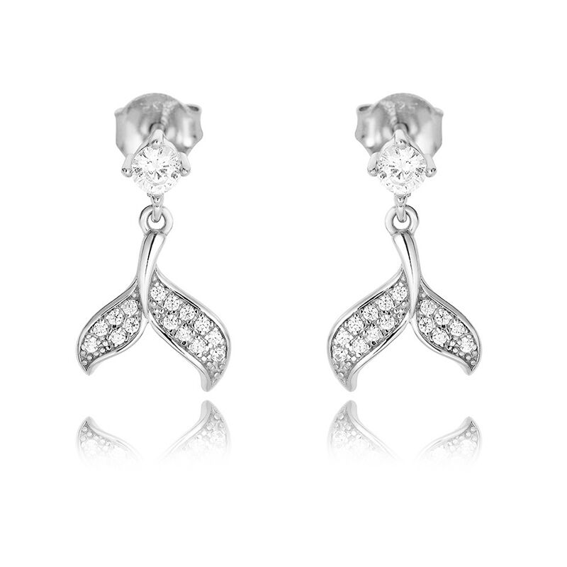 Jeulia Mermaid Tail Design Sterling Silver Drop Earrings