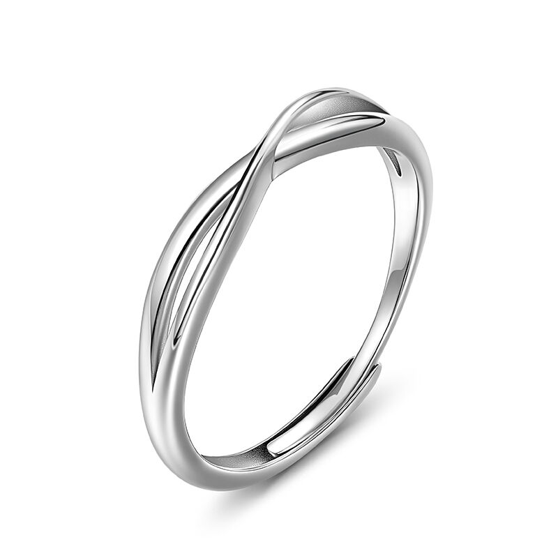 Jeulia Anillo de Boda para Hombre Trenza Infinita Morbius en Plata Esterlina