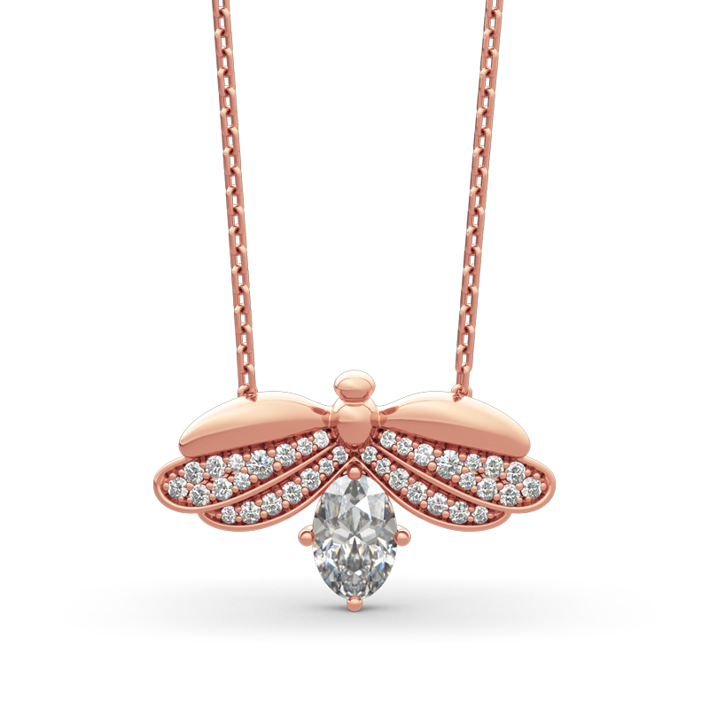 Jeulia Firefly Oval Cut Sterling Silver Necklace