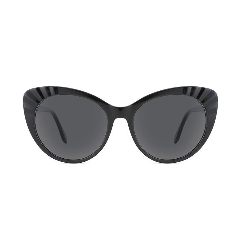 Jeulia "Reputation" Cat Eye Black Polarized solglasögon för kvinnor