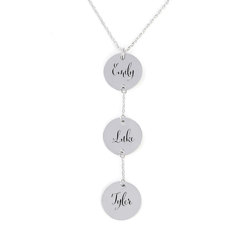 Jeulia Engraved Y-Shape Sterling Silver Necklace