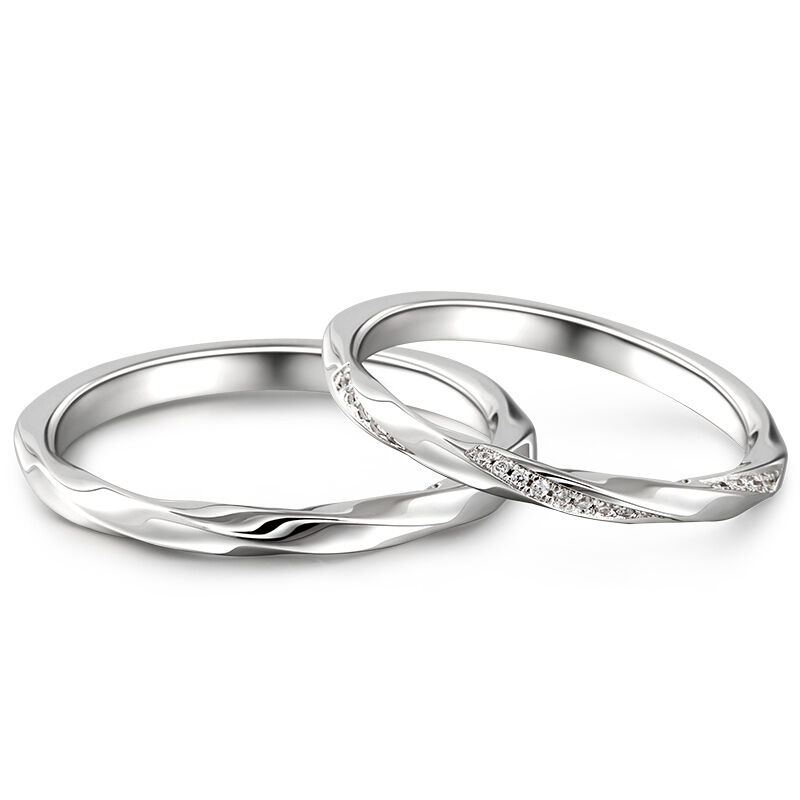 جوليا خواتم زوجين من الفضة الإسترليني "الحب متشابك"