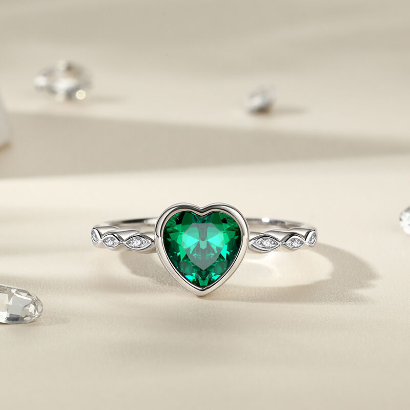 Jeulia Hjärtslipad Förlovningsring Collet Setting Sterling Silver