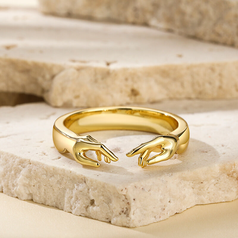 Jeulia Anillo Abierto de Plata Esterlina para Hombres La Creación de Adán