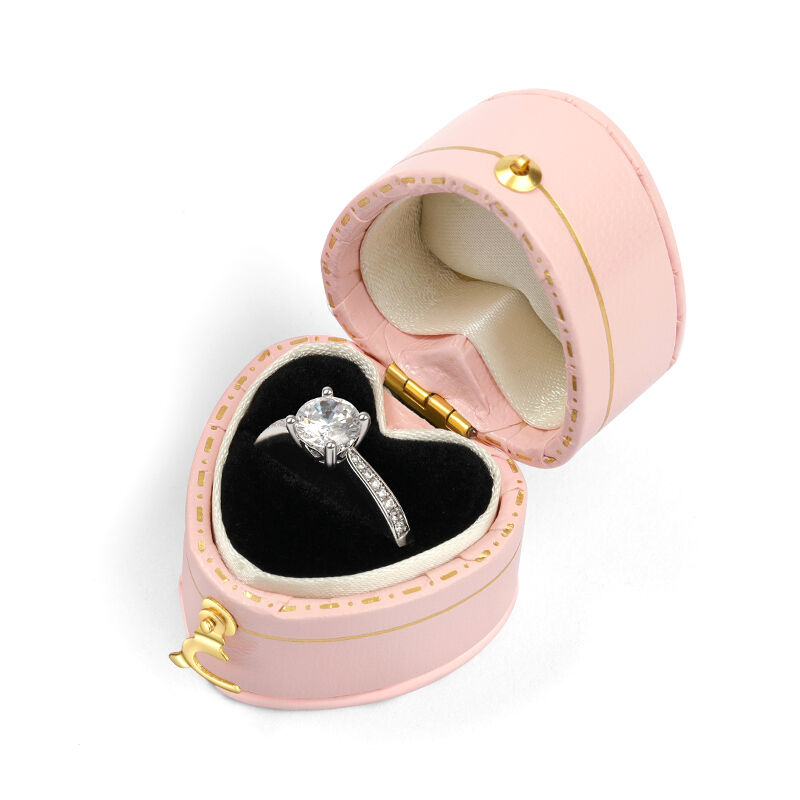 Jeulia Romantic Pink Heart Shaped Ring Box