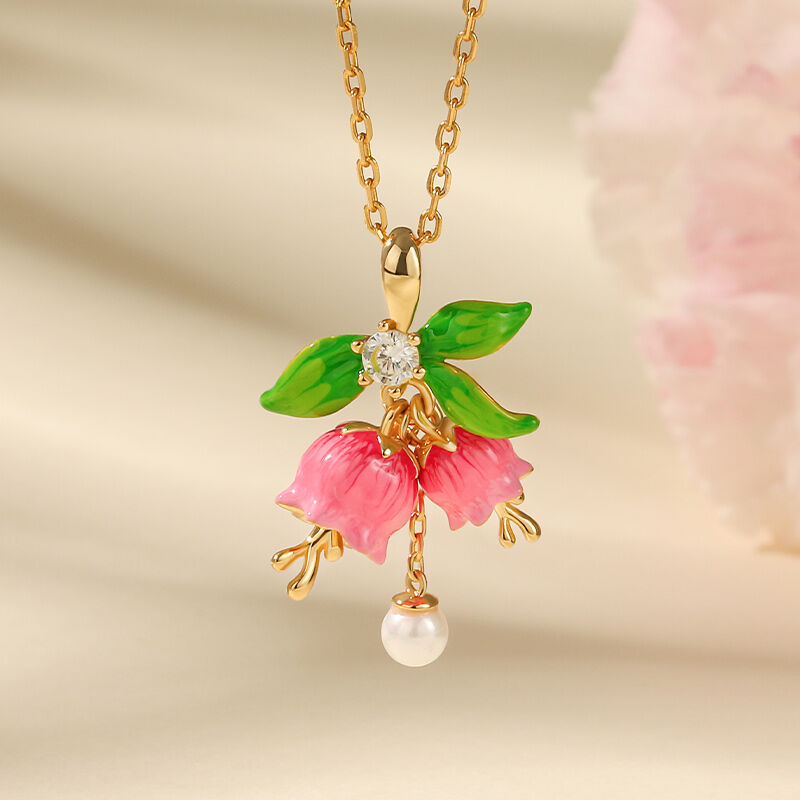 Dreamy Garden Bell Orchid Sterling Silver Necklace