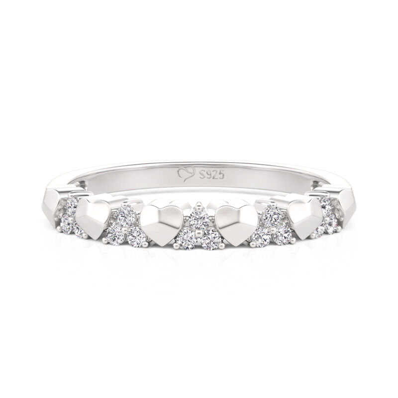 Jeulia Minimalist Heart Everyday Ring Sterling Silver