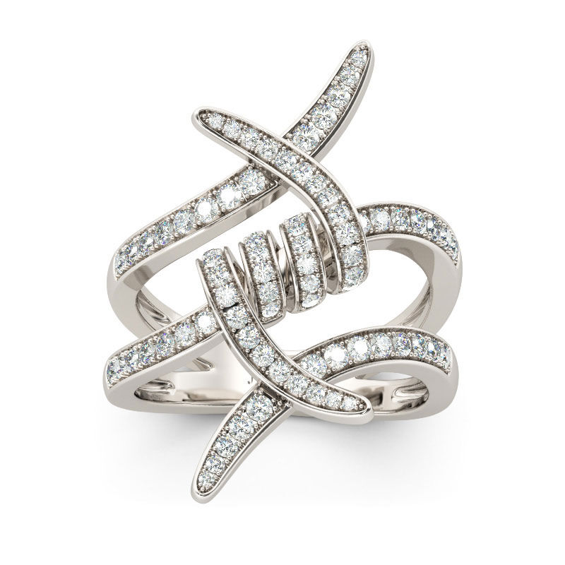 Jeulia Entangled Sterling Silver Cocktail Ring
