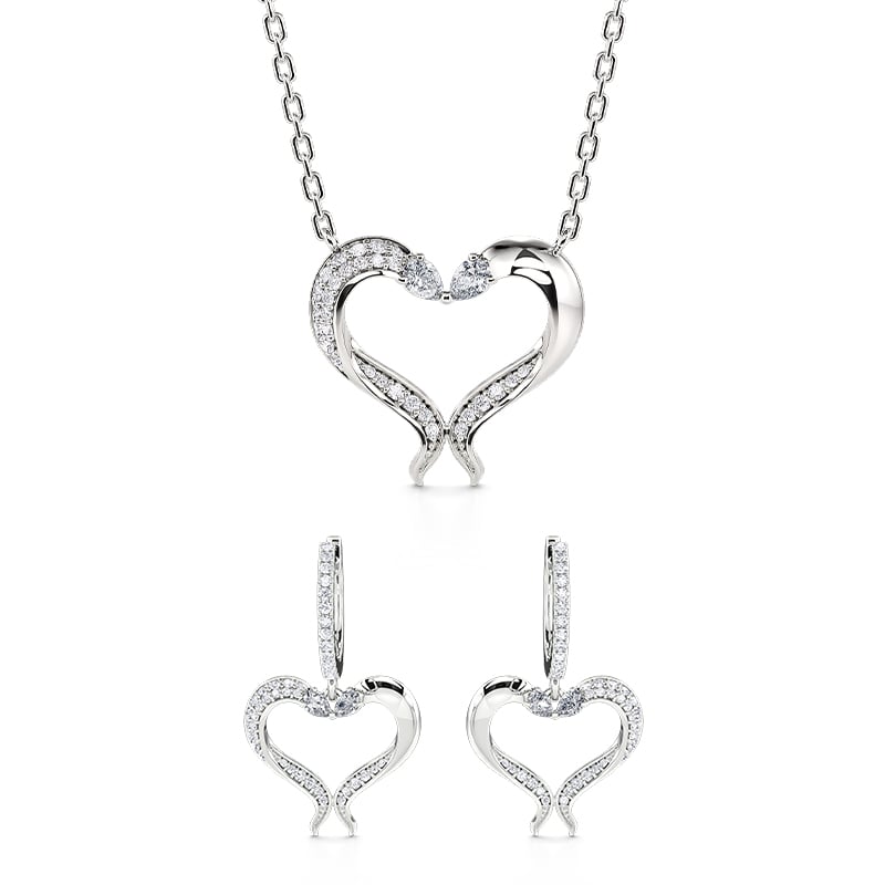 Jeulia "Fishes Dance" Sterling Silver Jewelry Set