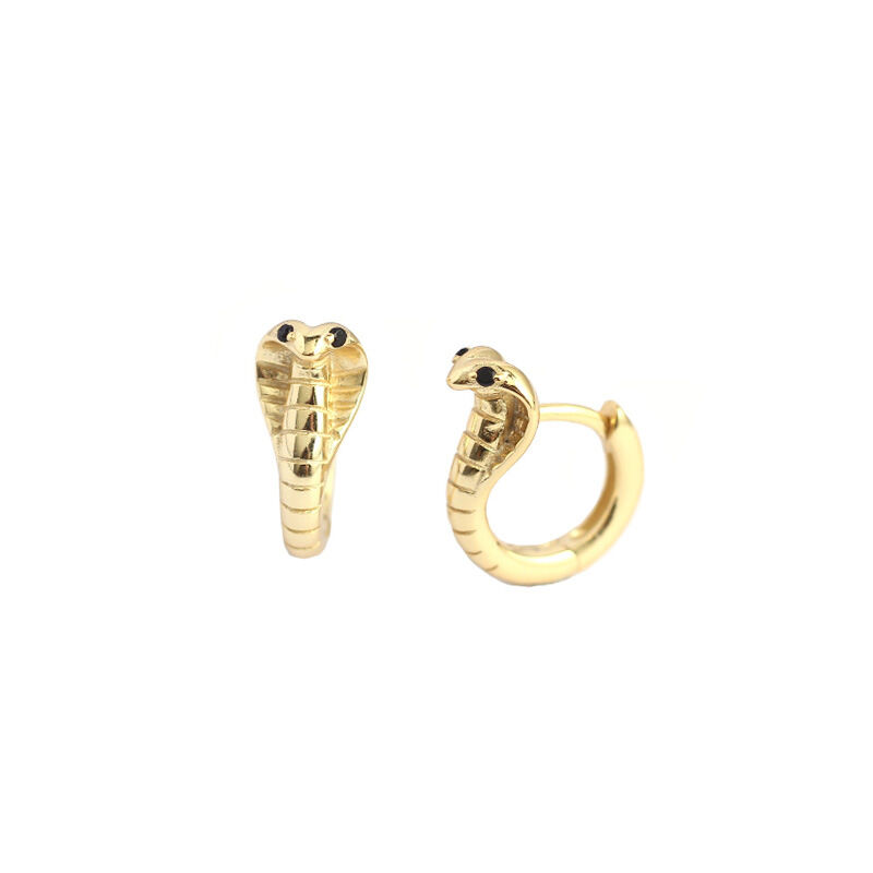 Jeulia Cobra Design Sterling Silver Hoop Earrings