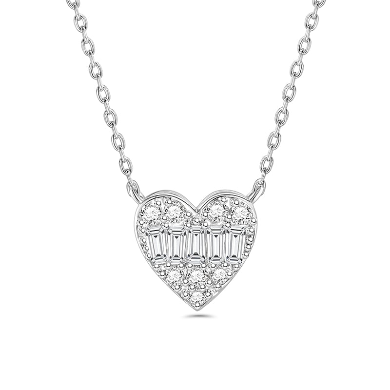 Jeulia "Pure Love" Heart Shaped Sterling Silver Necklace