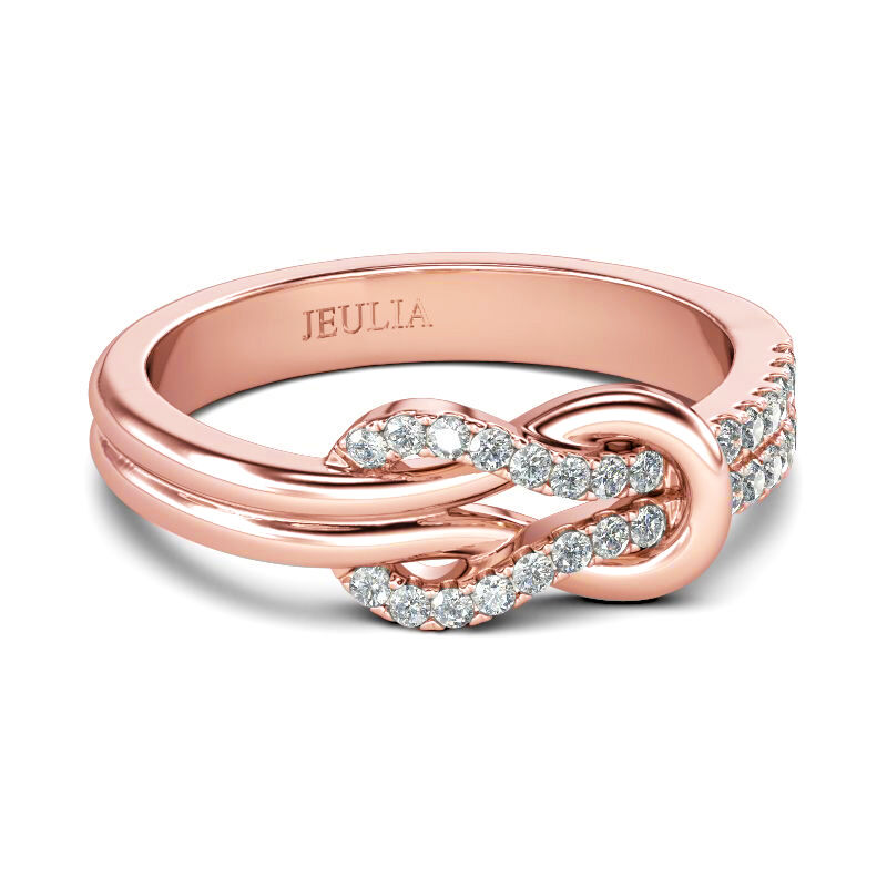 Jeulia Knoten Design Sterling Silber Ring