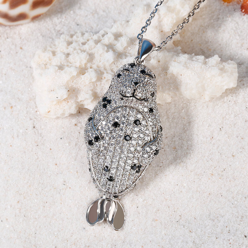 Jeulia Seal Pendant Sterling Silver Necklace