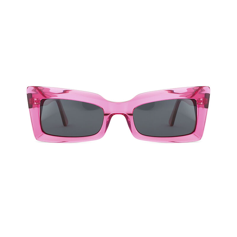 Jeulia Damskie okulary przeciwsłoneczne Prostokątne różowe Polarized