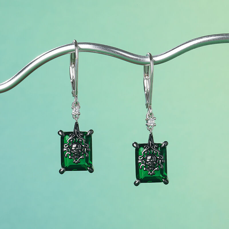 Jeulia "Phantom" Skull Emerald Cut Sterling Silver Jewelry Set