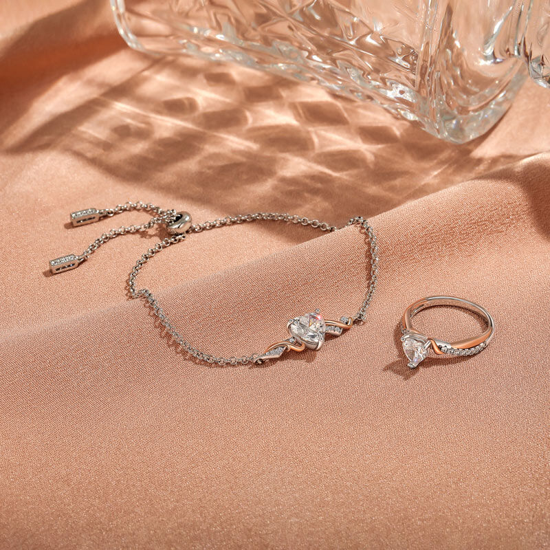 Jeulia Amore Thorn Vine Custom Heart Bracelet with Birthstone