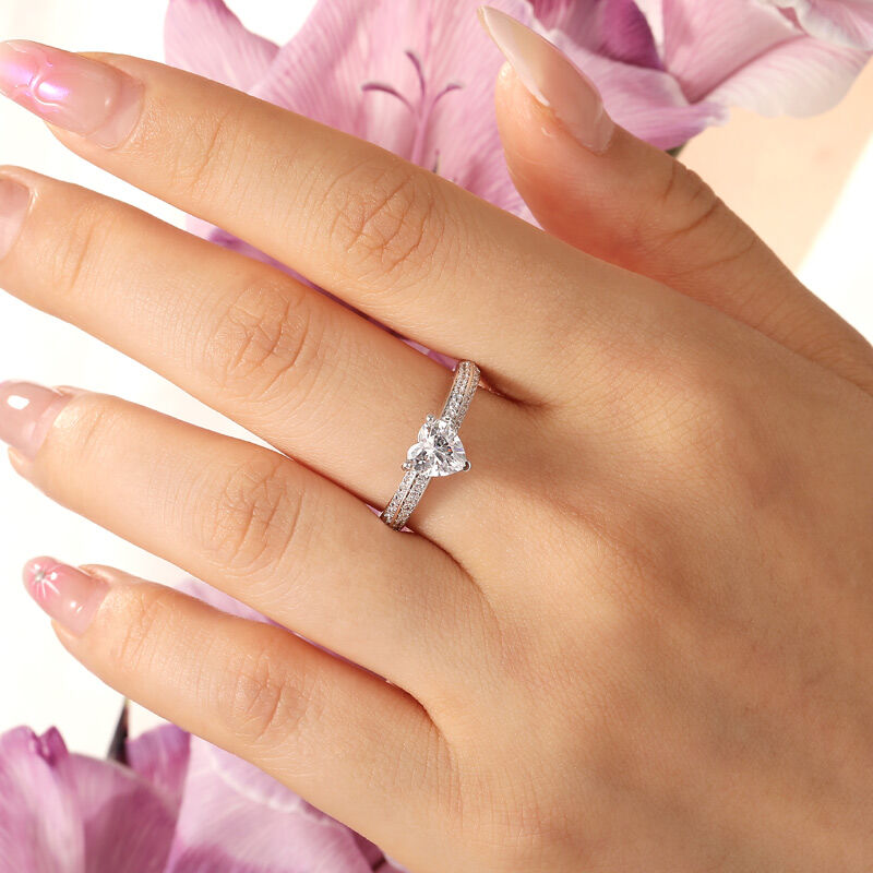 Jeulia Anillo Corazón Eternidad Trenzado Clásico Personalizado