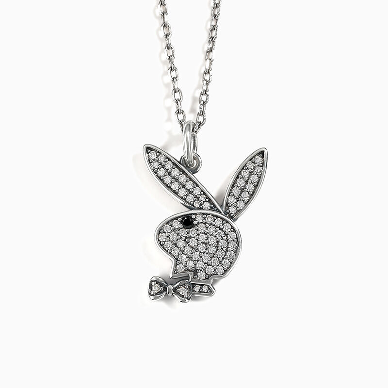 Jeulia "Glitz Playboy" Bunny Sterling Silver Necklace