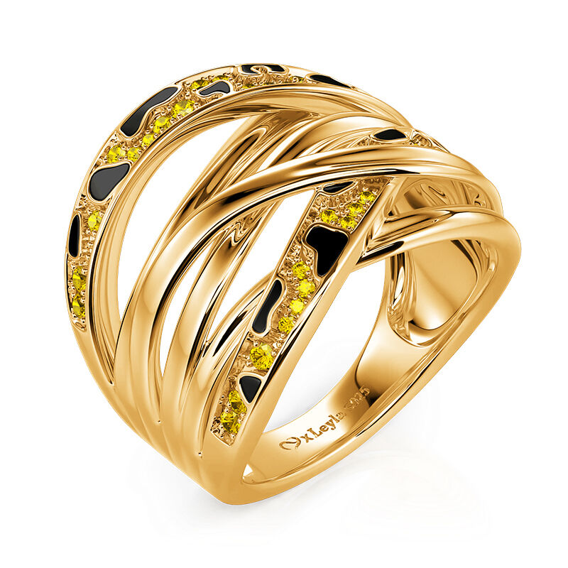 Jeulia x Leyla “Quicksand Leopard Shadow” Intertwined Ring