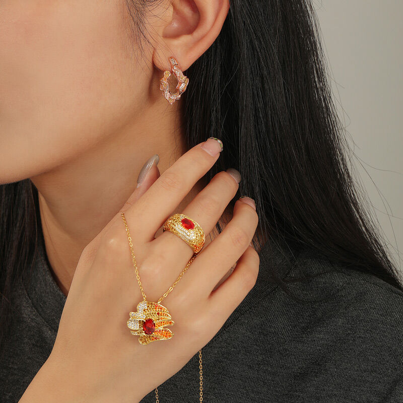 Jeulia x Leyla "Sunset Desert" Roséguldiga Oregelbundna Droppörhängen i Sterling Silver