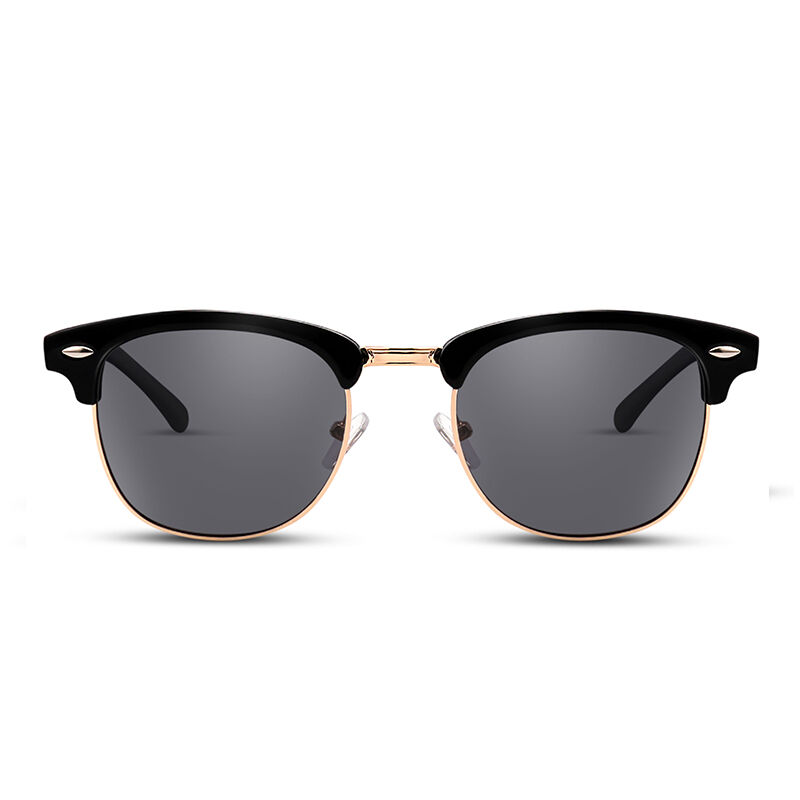 Jeulia "Well-cultured" Square Black/Grey Unisex Sunglasses