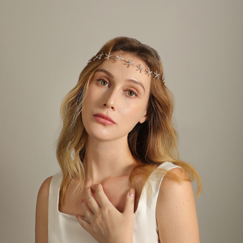 Jeulia Gold Tone Starfish Hairpiece Bridal Headband