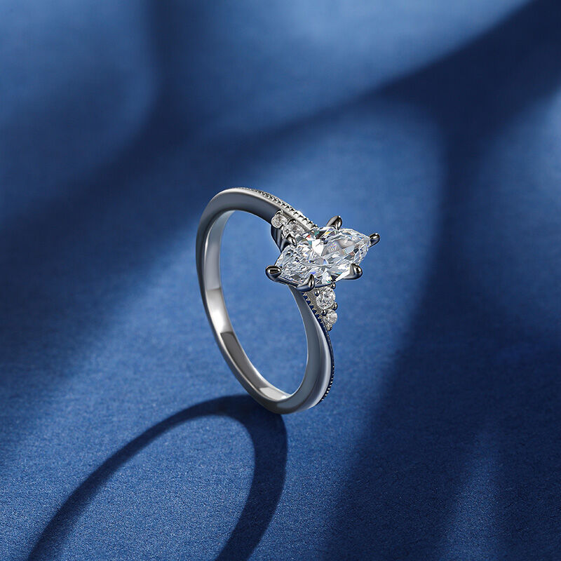 Jeulia Bague de Fiançailles Personnalisée Marquise avec Pierre de Naissance