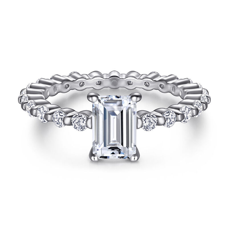 Jeulia Radiant Cut Sterling Silver Ring