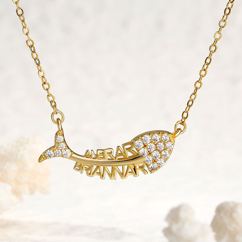 Jeulia Personalized Little Fish Sterling Silver Necklace