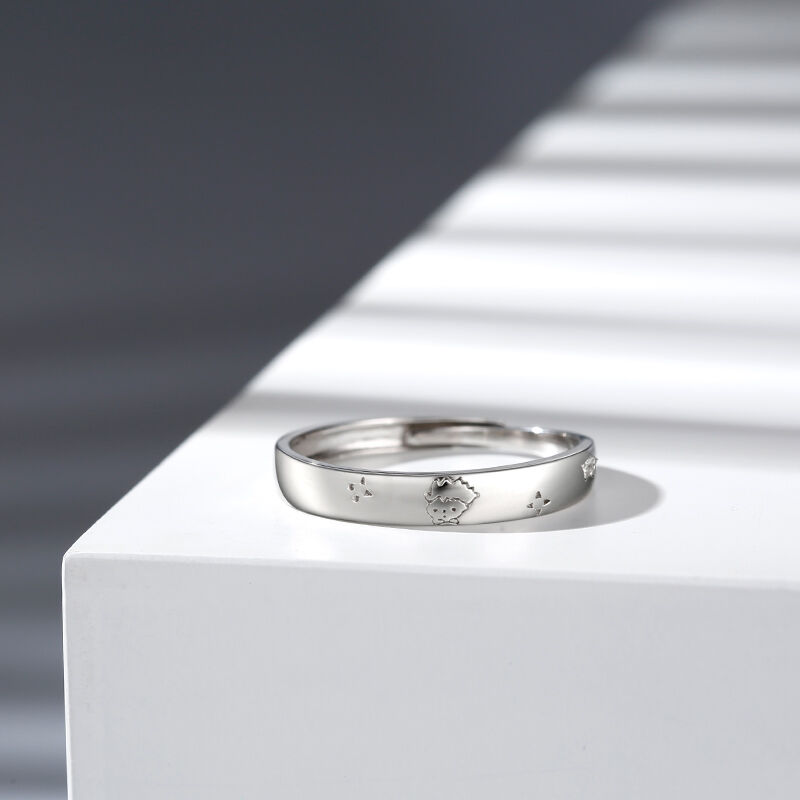 جوليا خاتم "حب واحد" الامير الصغير من الفضة الإسترليني القابلة للتعديل للرجال