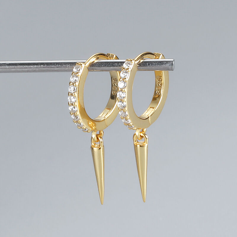 Jeulia Rivet Design Sterling Silver Drop Earrings