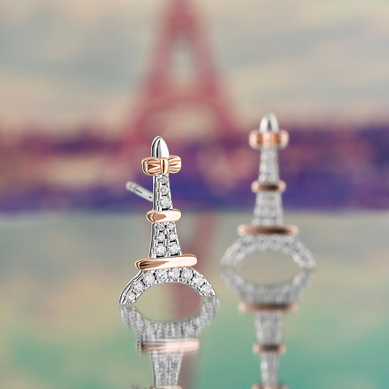 Jeulia Boucles d'oreilles pour Enfants Paris Romantique Tour Eiffel en Argent Sterling
